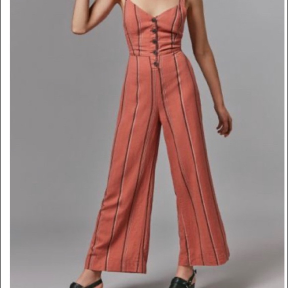 UO Ashley Button Down Tie Back Jumpsuit